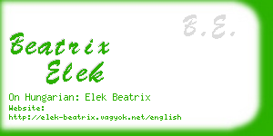 beatrix elek business card